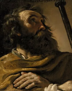 Saint Alexius In A Brown Wrap, Holding A Staff by Guercino Oil Painting
