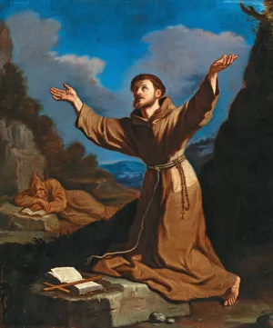 Saint Francis Receiving the Stigmata by Guercino Oil Painting
