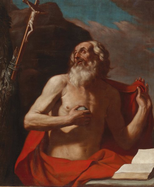 Saint Jerome by Guercino - Hand-Painted Oil Painting Reproduction