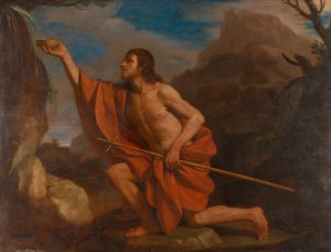 Saint John the Baptist in the Wilderness by Guercino Oil Painting