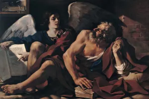 Saint Matthew and the Angel by Guercino Oil Painting