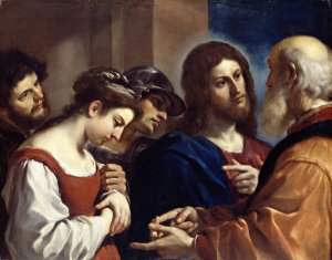 The Woman Taken In Adultery by Guercino Oil Painting