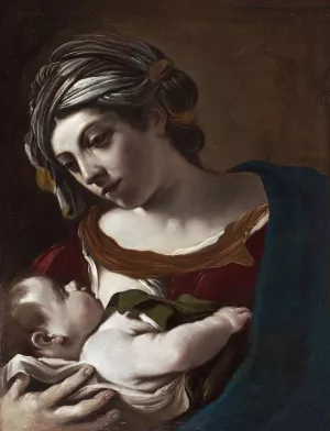 Virgin and Child by Guercino Oil Painting