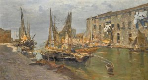 Canal In Venice by Guglielmo Ciardi Oil Painting