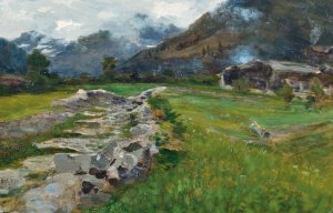 Sappada by Guglielmo Ciardi Oil Painting