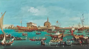 The Departure of the Bucintoro by Guglielmo Da Re Oil Painting