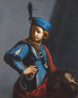 David with the Head of Goliath by Guido Cagnacci Oil Painting
