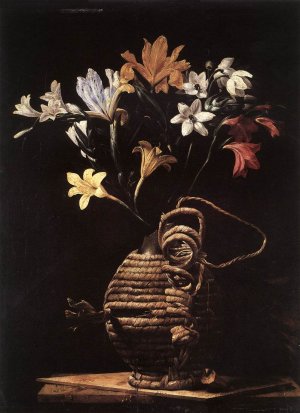 Flowers in a Flask by Guido Cagnacci Oil Painting