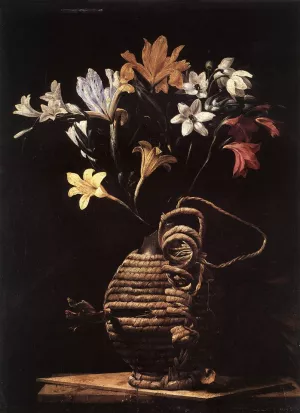 Flowers in a Flask by Guido Cagnacci Oil Painting