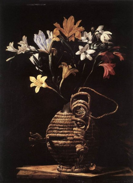 Main Product Photo of Flowers in a Flask Painting by Guido Cagnacci