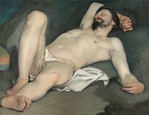 Reclining Male Nude by Guido Cagnacci Oil Painting