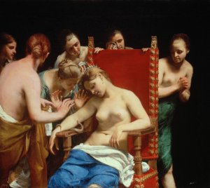 The Death of Cleopatra by Guido Cagnacci Oil Painting