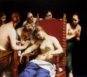 The Death of Cleopatra by Guido Cagnacci - Oil Painting Reproduction