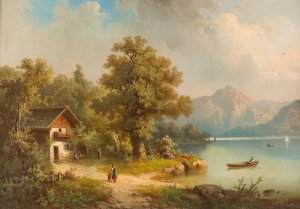 At Lake Lucerne by Guido Hampe Oil Painting