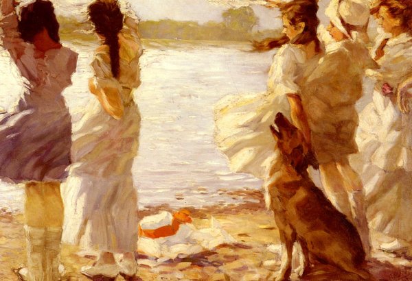 Main Product Photo of Childhood, Wind and Waves Painting by Guido Paul Richter