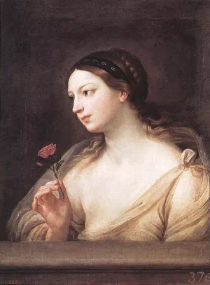 Girl with a Rose by Guido Reni Oil Painting
