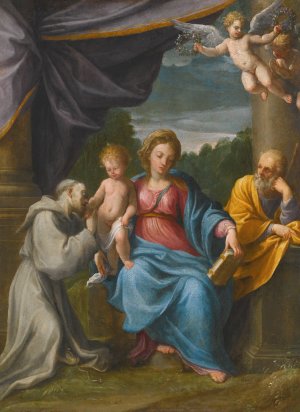 Holy Family With Saint Francis by Guido Reni Oil Painting