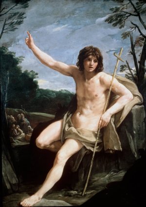St John the Baptist in the Wilderness by Guido Reni Oil Painting