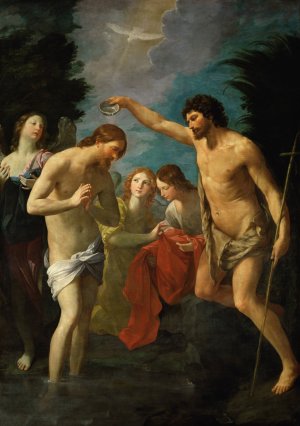 The Baptism Of Christ by Guido Reni Oil Painting