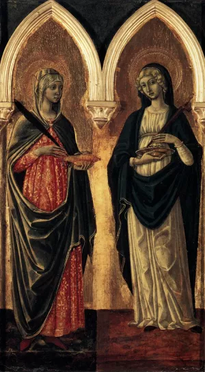 Sts Agatha and Lucy by Guidoccio Cozzarelli Oil Painting