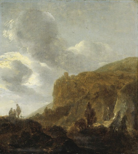 Mountainous Landscape  by Guillam Dubois - Hand-Painted Oil Painting Reproduction