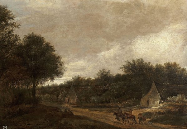 Road in the countryside  by Guillam Dubois - Hand-Painted Oil Painting Reproduction