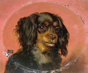 Portrait of a Puppy by Guillaume Anne Van Der Brugghen Oil Painting