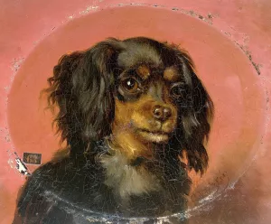 Portrait of a Puppy by Guillaume Anne Van Der Brugghen Oil Painting