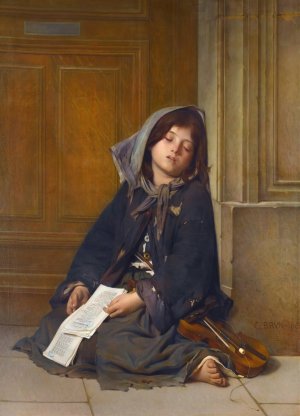 La Mendiante by Guillaume-Charles Brun Oil Painting
