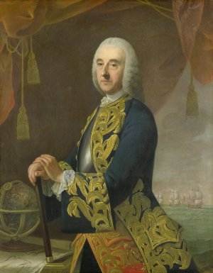Portrait of Vice-Admiral Hendrik Lijnslager, Son of Harmen Lijnslager and Judith Allijn by Guillaume De Spinny Oil Painting