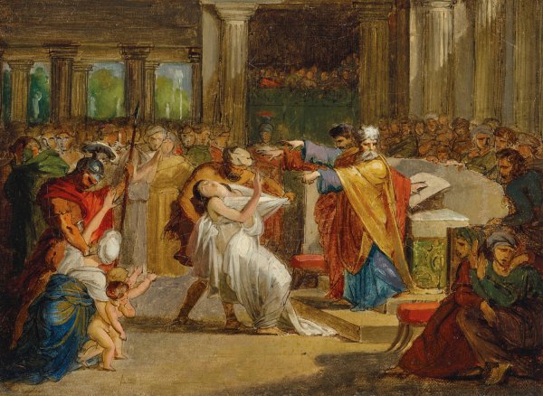 The Condemnation of Rhea Silvia by Amulius by Guillaume-Guillon Lethiere - Hand-Painted Oil Painting Reproduction