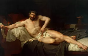 Death of Cato of Utica by Guillaume Lethiere - Oil Painting Reproduction