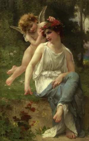 Cupid Adoring a Young Maiden by Guillaume Seignac - Oil Painting Reproduction