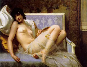 Jeune Femme Denude sur Canape by Guillaume Seignac - Oil Painting Reproduction
