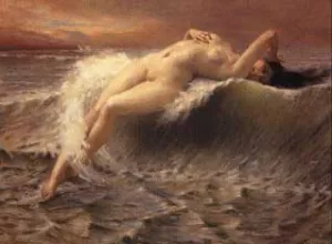 La Vague painting by Guillaume Seignac