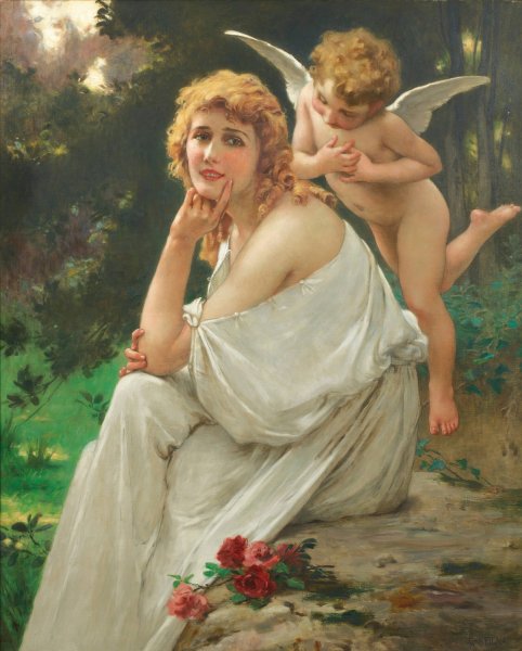 Love's muse  by Guillaume Seignac - Hand-Painted Oil Painting Reproduction