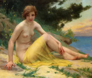Nude at the Beach also known as On the Shore painting by Guillaume Seignac