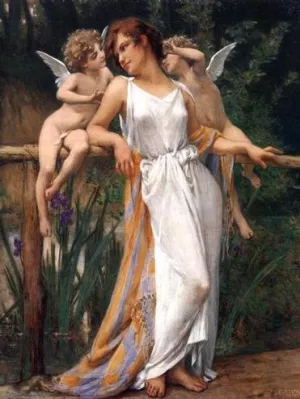 Nymph and Cherubs by Guillaume Seignac - Oil Painting Reproduction