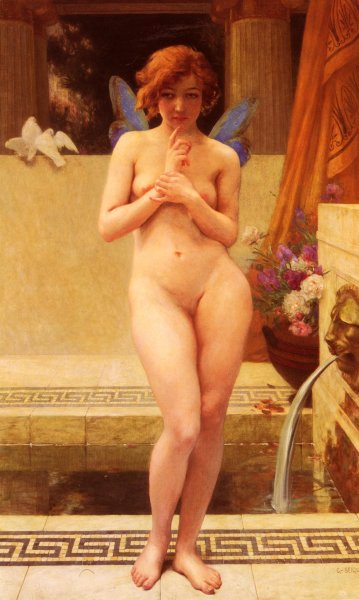 Nymphe A La Piece D'Eau by Guillaume Seignac - Hand-Painted Oil Painting Reproduction