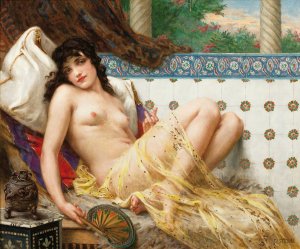 Odalisque With The Fan by Guillaume Seignac Oil Painting