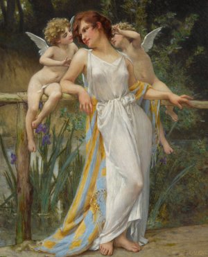 Psyche With Putti by Guillaume Seignac Oil Painting