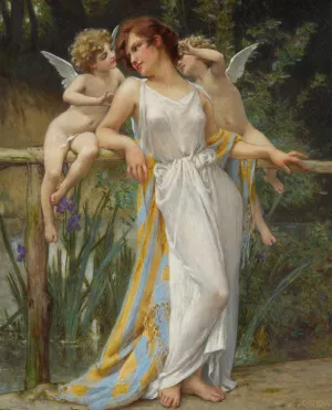 Psyche With Putti by Guillaume Seignac Oil Painting