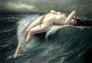 Riding the Crest of a Wave by Guillaume Seignac - Oil Painting Reproduction