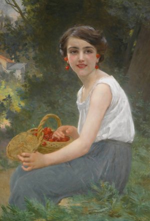 The cherry girl by Guillaume Seignac Oil Painting