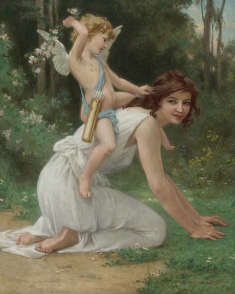 Venus And Cupid by Guillaume Seignac - Hand-Painted Oil Painting Reproduction