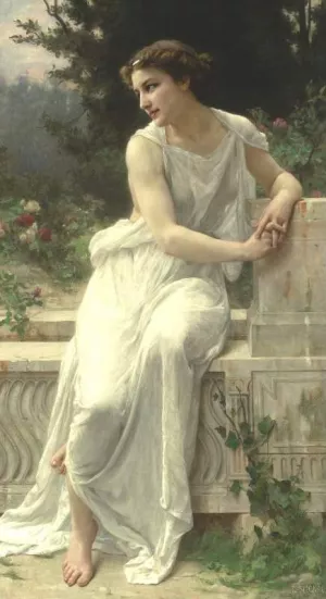 Young Woman of Pompeii on a Terrace by Guillaume Seignac - Oil Painting Reproduction
