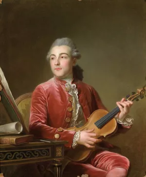 Herr mit Violine Oil painting by Guillaume Voiriot