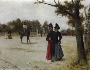 A Walk in the Park by Guillermo Gomez Gil Oil Painting