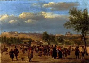 Vista de Madrid del Puente de Segovia Oil painting by Guiseppe Canella
