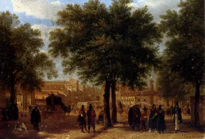 Vista de Madrid desde el Principio de la Calle Serrano by Guiseppe Canella - Oil Painting Reproduction